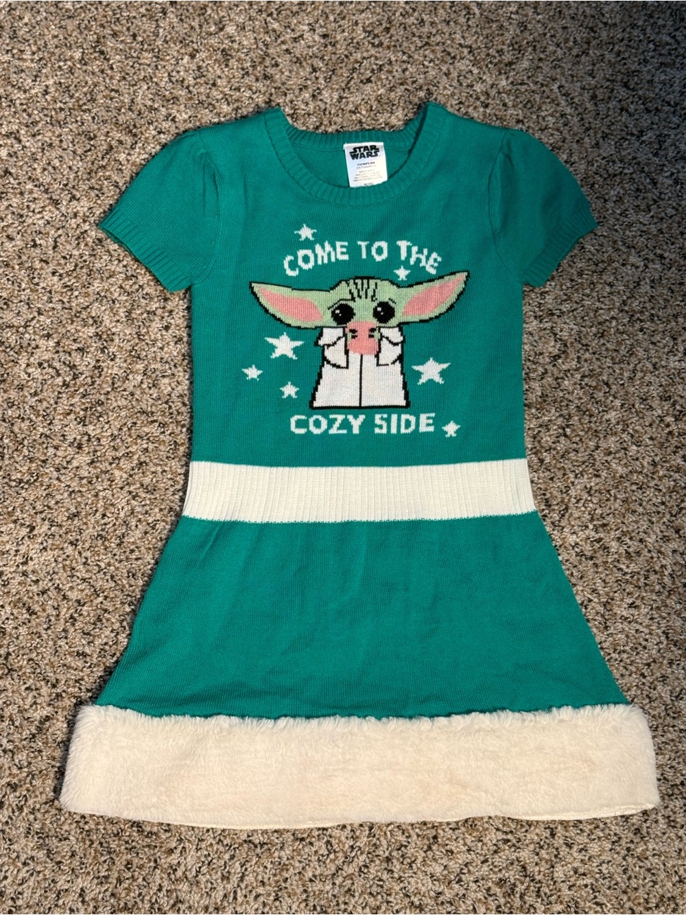 Star Wars Teal Knit Sweater with Grogu Graphic